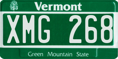 VT license plate XMG268