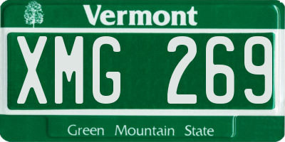VT license plate XMG269