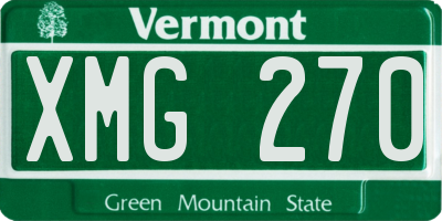 VT license plate XMG270