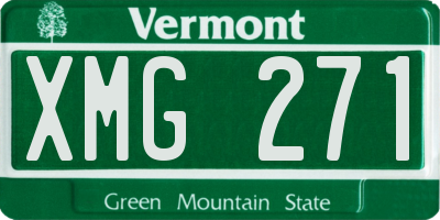 VT license plate XMG271