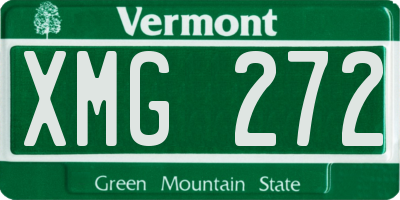 VT license plate XMG272