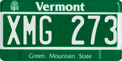 VT license plate XMG273