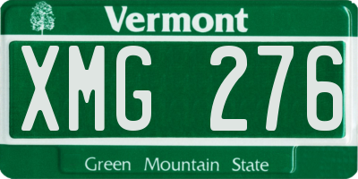 VT license plate XMG276
