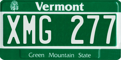 VT license plate XMG277
