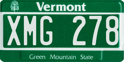VT license plate XMG278