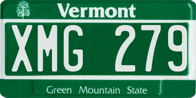 VT license plate XMG279