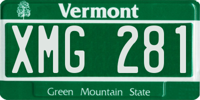 VT license plate XMG281