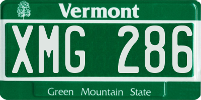 VT license plate XMG286