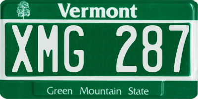 VT license plate XMG287