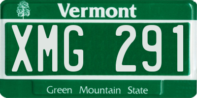 VT license plate XMG291