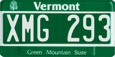 VT license plate XMG293