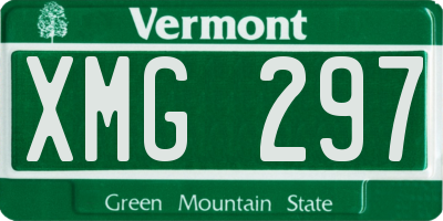 VT license plate XMG297