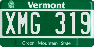 VT license plate XMG319