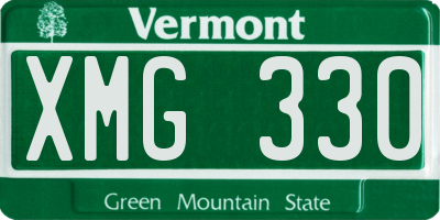 VT license plate XMG330