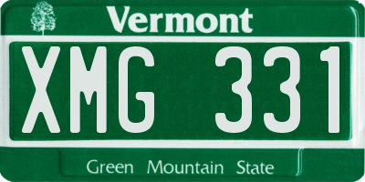 VT license plate XMG331