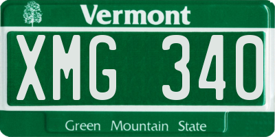 VT license plate XMG340