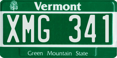 VT license plate XMG341