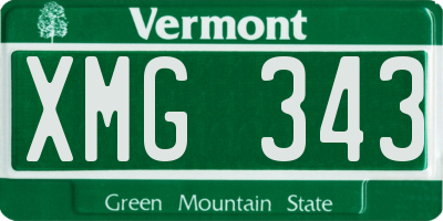 VT license plate XMG343