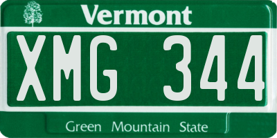 VT license plate XMG344