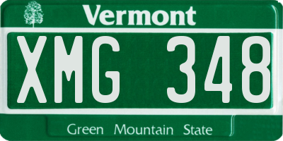 VT license plate XMG348