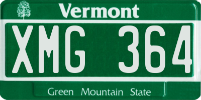 VT license plate XMG364