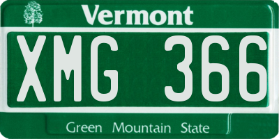 VT license plate XMG366