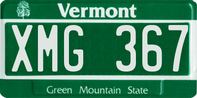 VT license plate XMG367