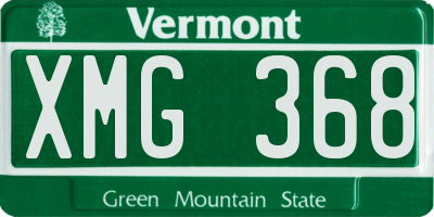 VT license plate XMG368