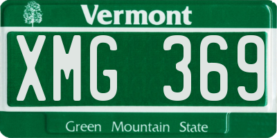 VT license plate XMG369
