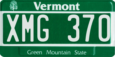 VT license plate XMG370