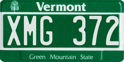 VT license plate XMG372
