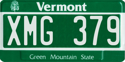 VT license plate XMG379