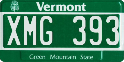VT license plate XMG393