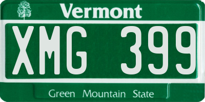 VT license plate XMG399