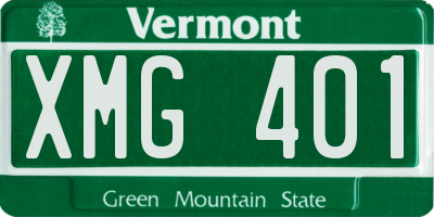 VT license plate XMG401