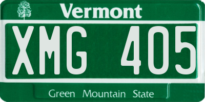 VT license plate XMG405