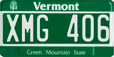 VT license plate XMG406