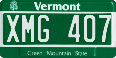 VT license plate XMG407