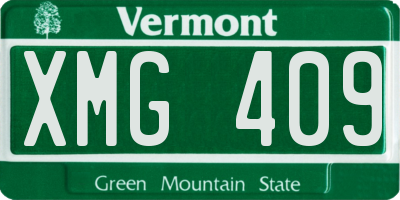 VT license plate XMG409