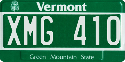 VT license plate XMG410