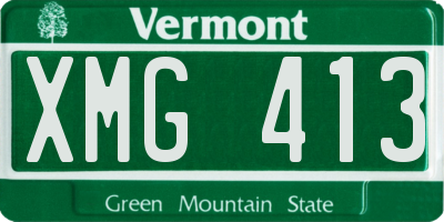 VT license plate XMG413