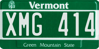 VT license plate XMG414