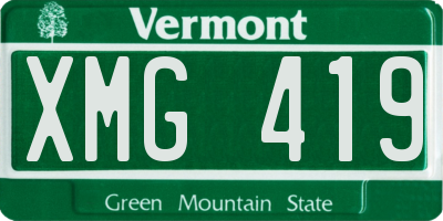 VT license plate XMG419