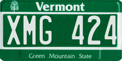 VT license plate XMG424