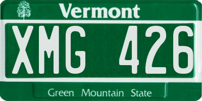 VT license plate XMG426