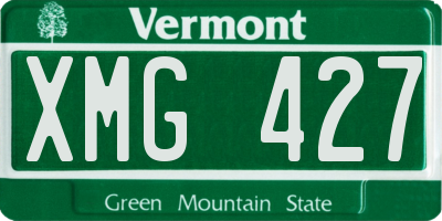 VT license plate XMG427