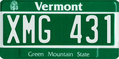 VT license plate XMG431