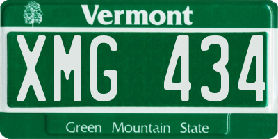 VT license plate XMG434