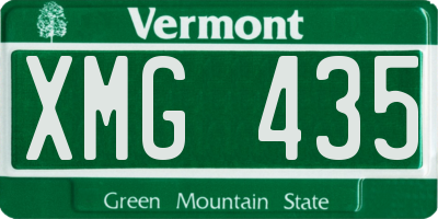 VT license plate XMG435