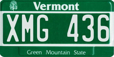 VT license plate XMG436